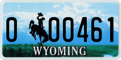 WY license plate 000461