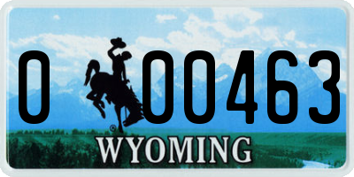 WY license plate 000463