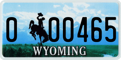 WY license plate 000465