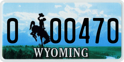 WY license plate 000470