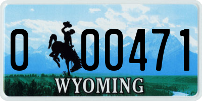 WY license plate 000471
