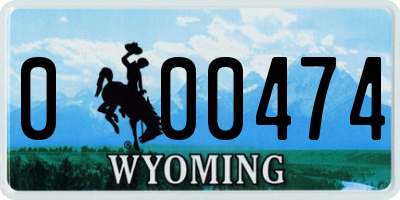 WY license plate 000474