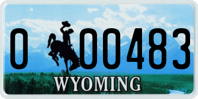 WY license plate 000483