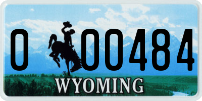 WY license plate 000484