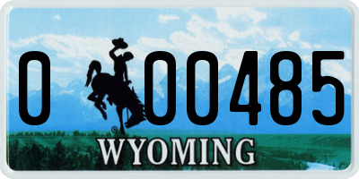 WY license plate 000485