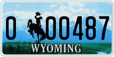 WY license plate 000487