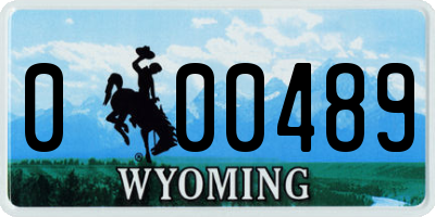 WY license plate 000489