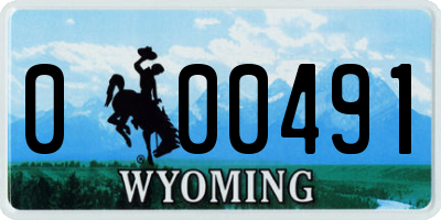 WY license plate 000491