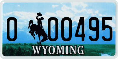 WY license plate 000495