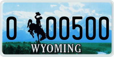 WY license plate 000500