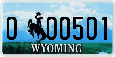 WY license plate 000501