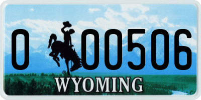 WY license plate 000506