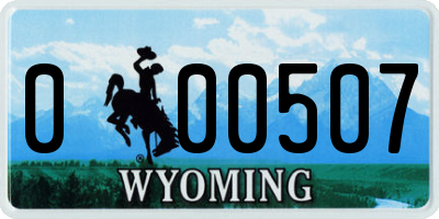 WY license plate 000507