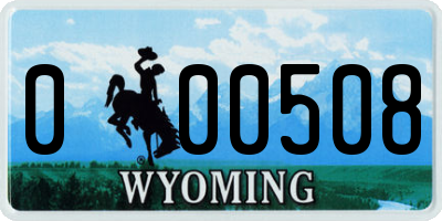 WY license plate 000508