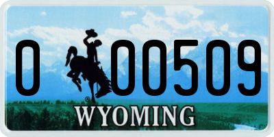 WY license plate 000509