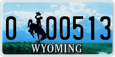 WY license plate 000513