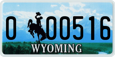 WY license plate 000516