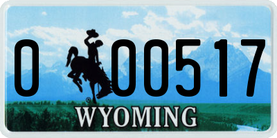 WY license plate 000517