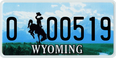 WY license plate 000519