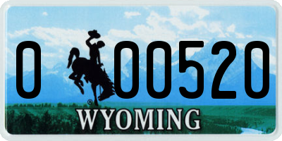 WY license plate 000520