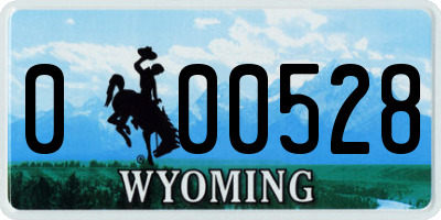 WY license plate 000528