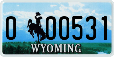 WY license plate 000531