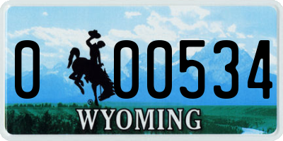WY license plate 000534