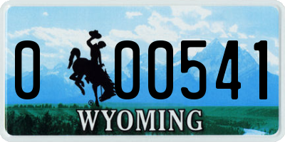 WY license plate 000541