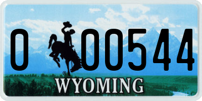 WY license plate 000544