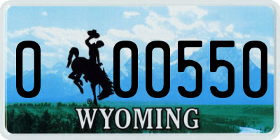 WY license plate 000550