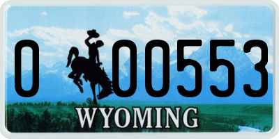 WY license plate 000553