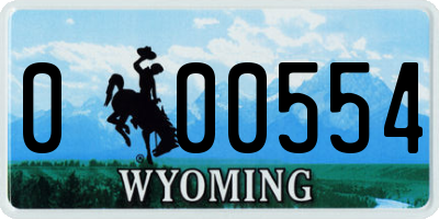 WY license plate 000554