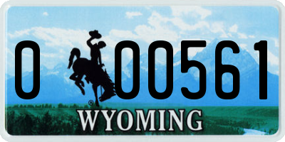 WY license plate 000561