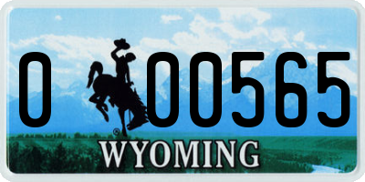 WY license plate 000565