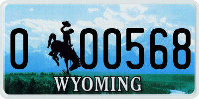 WY license plate 000568