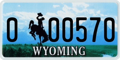 WY license plate 000570