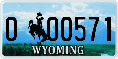 WY license plate 000571