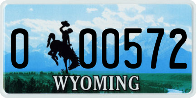 WY license plate 000572