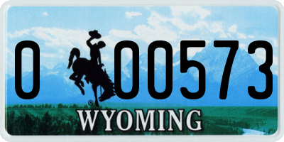 WY license plate 000573