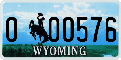 WY license plate 000576