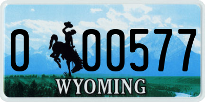 WY license plate 000577