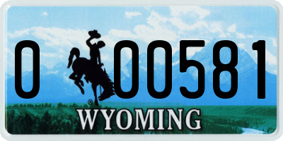 WY license plate 000581