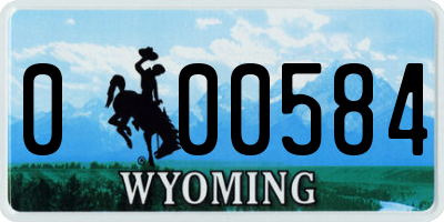 WY license plate 000584