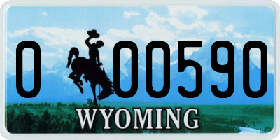 WY license plate 000590