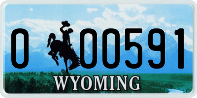 WY license plate 000591