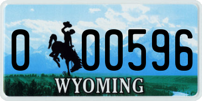 WY license plate 000596