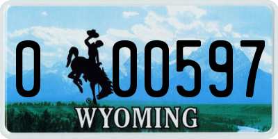 WY license plate 000597