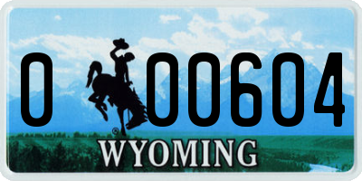 WY license plate 000604