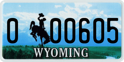 WY license plate 000605