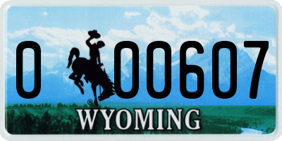 WY license plate 000607